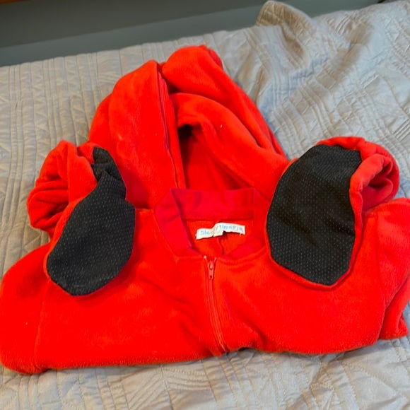 Children's sleepy time pjs footed long John one piece pajamas size 12 kids red - Picture 1 of 1